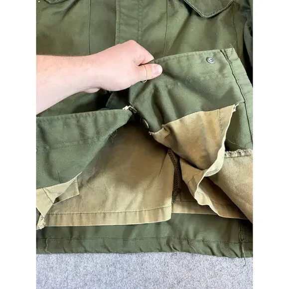Vintage 80s US Army Military Field Jacket Mens XL Green Cold Weather Coat Combat - Picture 3 of 9